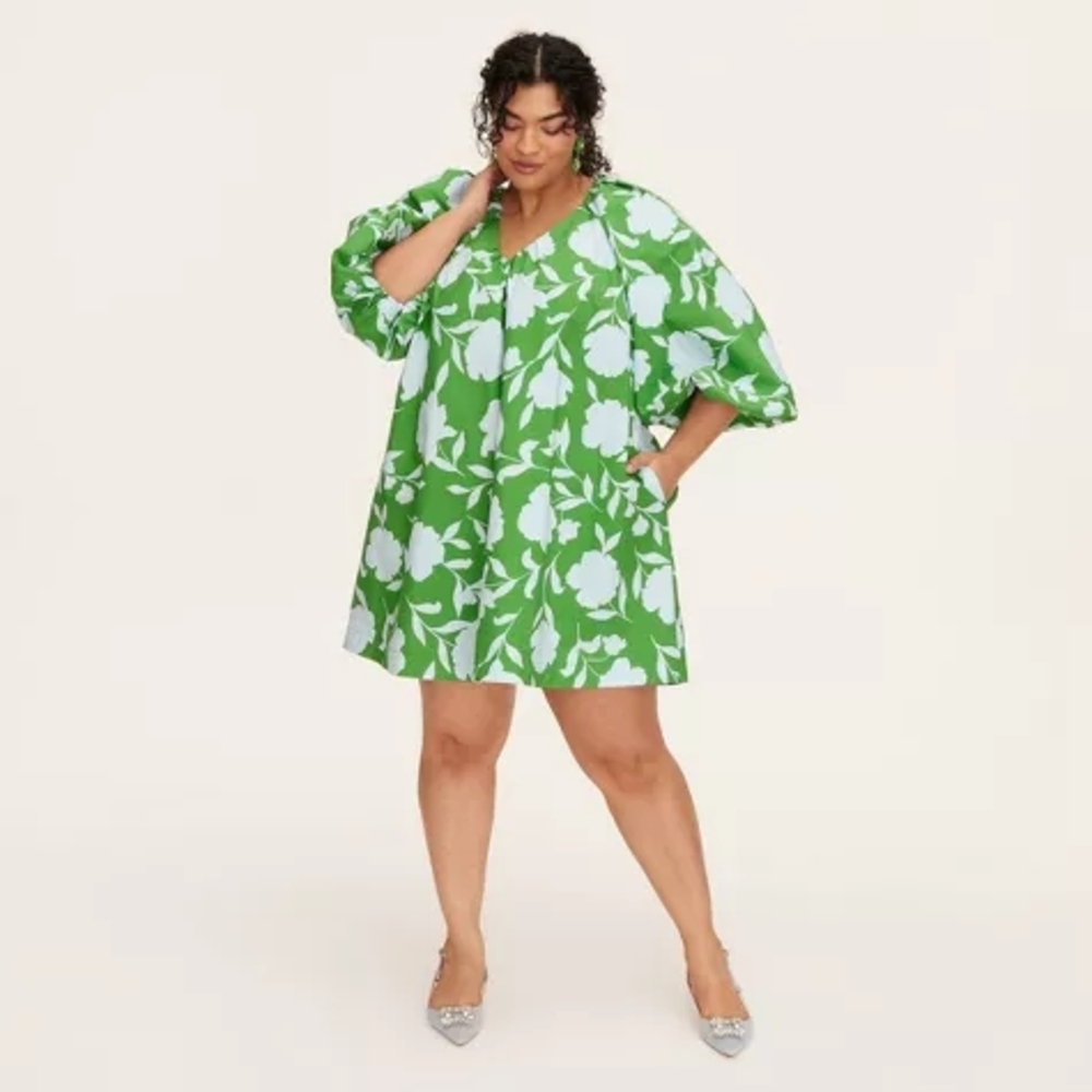 Rose Poplin Long Sleeve Mini Dress - kate spade new york x Target Green/Blue